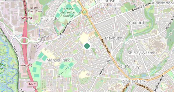 Map of the area around Southampton (Maybush) driving test centre, SO16 9FP