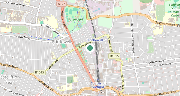 Map of the area around Southend-on-Sea driving test centre, SS2 6LL
