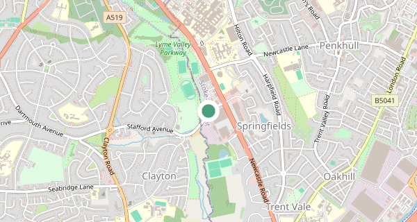 Map of the area around Stoke on Trent (Newcastle under Lyme) driving test centre, ST4 6PQ