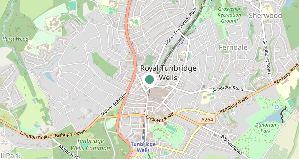 Map of the area around Tunbridge Wells driving test centre, TN1 2ES