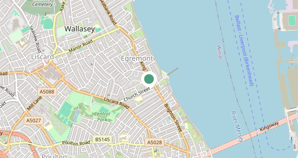 Map of the area around Wallasey driving test centre, CH44 8AT