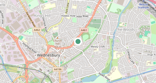Map of the area around Wednesbury driving test centre, WS10 9HN