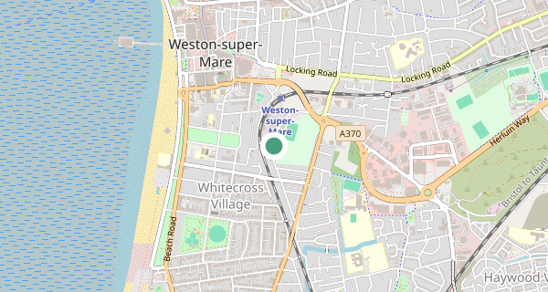 Map of the area around Weston-super-Mare driving test centre, BS23 3PZ