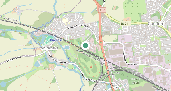 Map of the area around Worksop driving test centre, S81 8BW