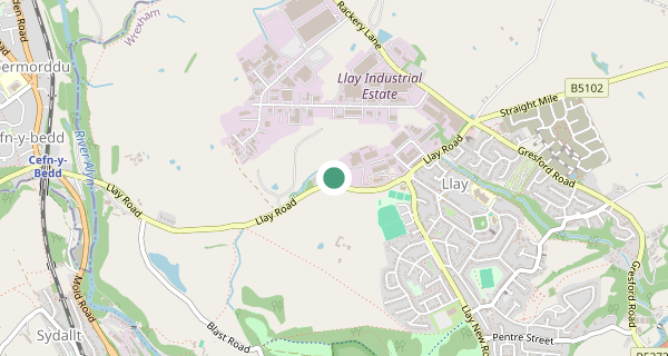 Map of the area around Wrexham LGV driving test centre, LL12 0TL